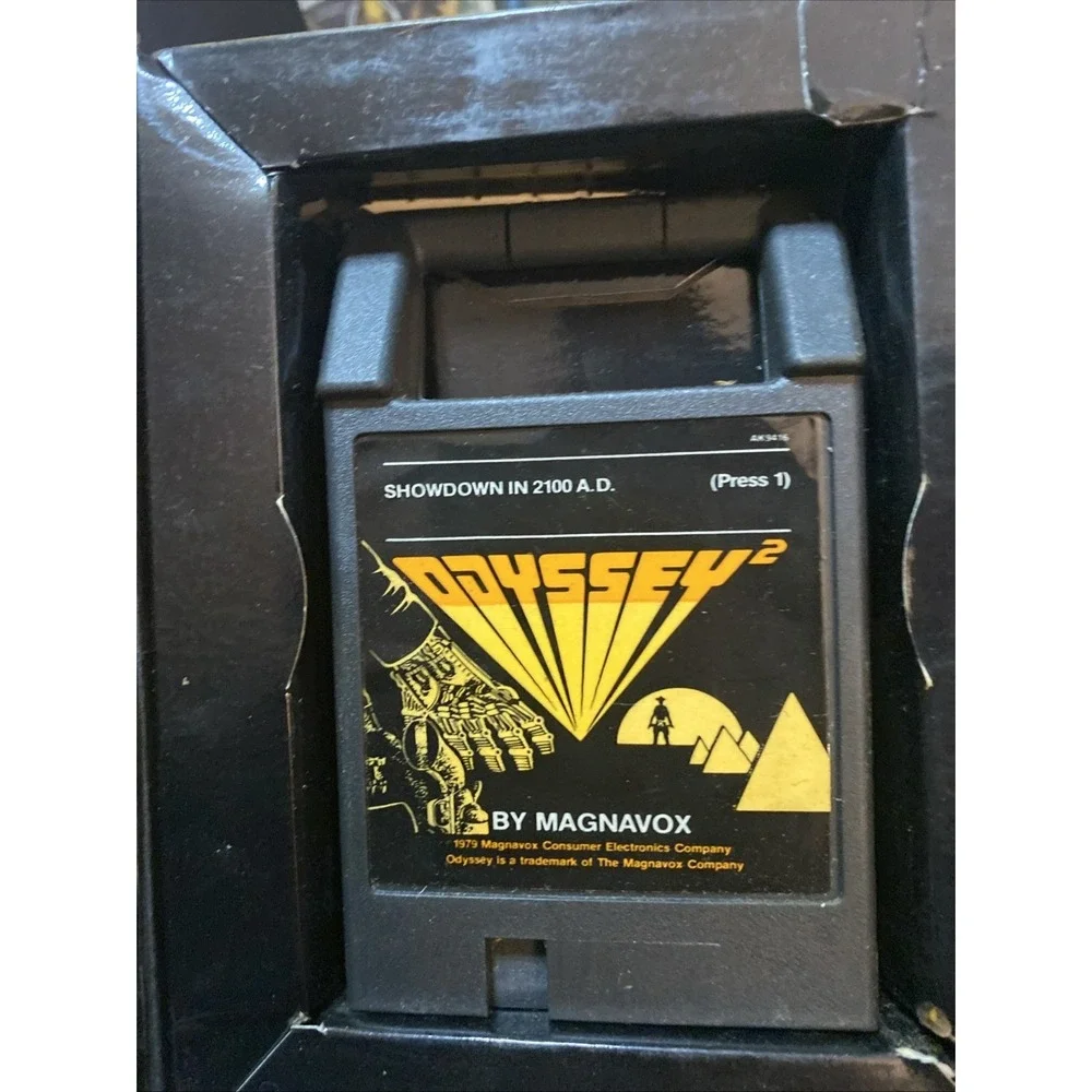 Vintage Odyssey 2 Showdown in 2100 AD Video Game Cartridge CIB. Retro Box Art